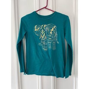 Mudd teal w/gold elephant graphic long sleeve top 16